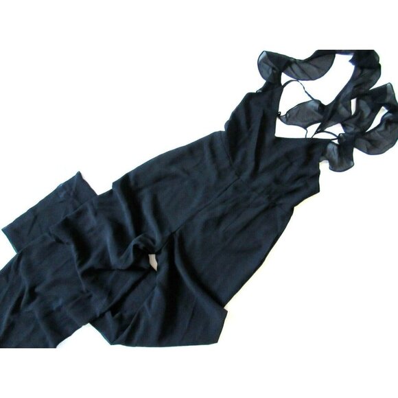 NWT Yumi Kim Boulevard Jumper in Black Cross-back Ruffle Strap Jumpsuit XS $218 - Picture 6 of 8